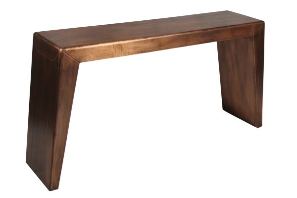 60" Copper Aluminum Sled Console Table - Image 3