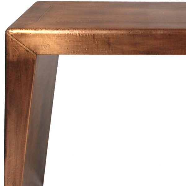 60" Copper Aluminum Sled Console Table - Image 4