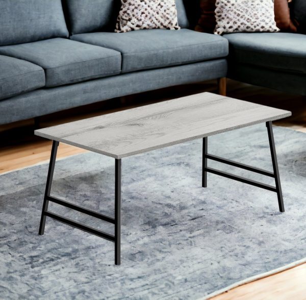 40" Gray And Black Metal Coffee Table - Image 2