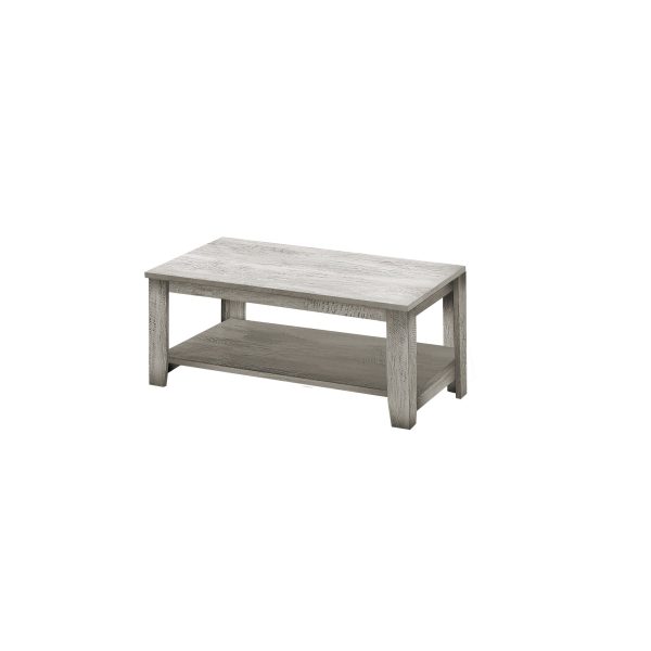 Set Of Three 42" Gray Rectangular Coffee Table With Three Shelves - Image 2