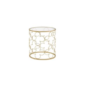 20" Gold And Clear Glass Round Nested Coffee Tables