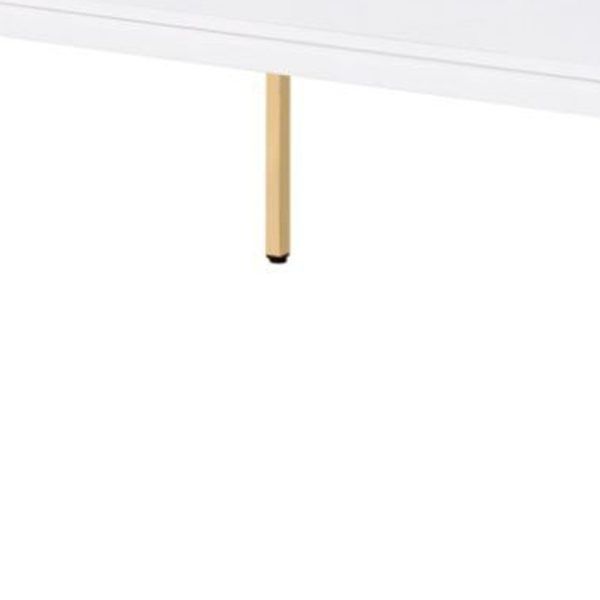 48" Gold And White Manufactured Wood And Metal Rectangular Coffee Table - Image 4