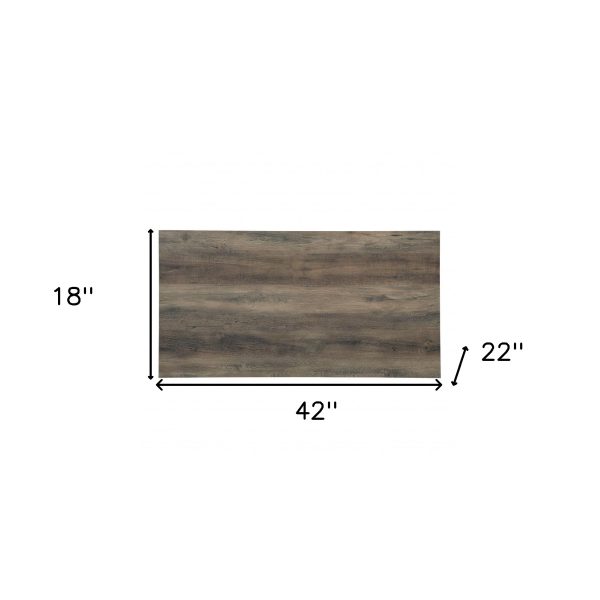 42" Black And Rustic Oak Rectangular Coffee Table With Two Shelves - Image 4