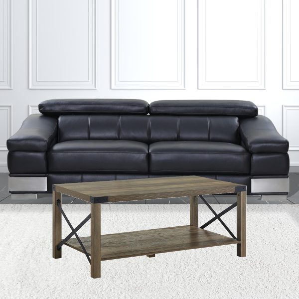 47" Oak Coffee Table With Shelf - Image 3