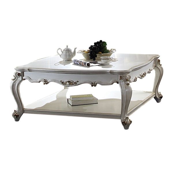 47" Pearl Solid And Manufactured Wood Coffee Table With Shelf - Image 3