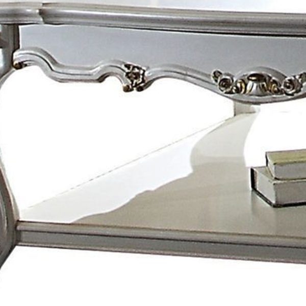47" Pearl Solid And Manufactured Wood Coffee Table With Shelf - Image 4