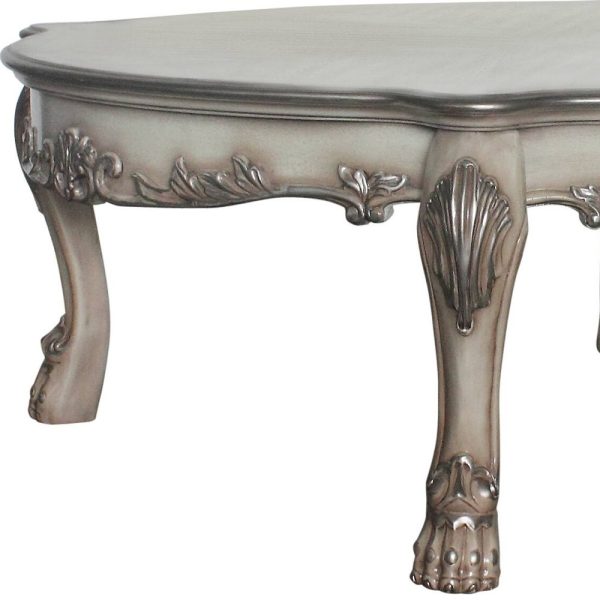 54" Bone Solid And Manufactured Wood Coffee Table - Image 4