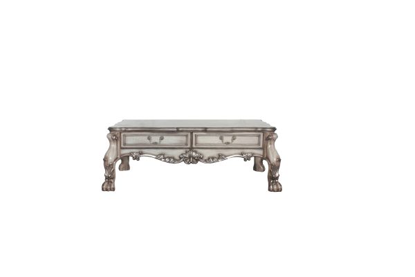57" Bone Solid And Manufactured Wood Coffee Table With Two Drawers - Image 2