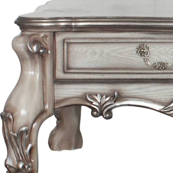 57" Bone Solid And Manufactured Wood Coffee Table With Two Drawers - Image 4