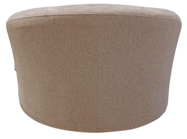 44" Sand Linen Upholstered Swivel Round Accent Chair And Toss Pillows - Image 4