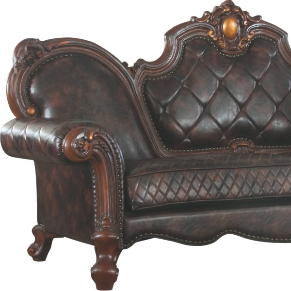 93" Dark Brown Faux Leather Sofa And Toss Pillows - Image 4