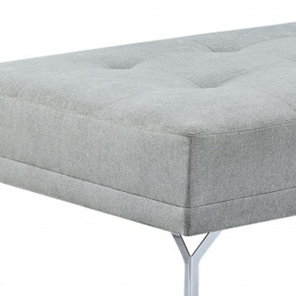 74" Gray Velvet Sofa And Toss Pillow With Black Legs - Image 3