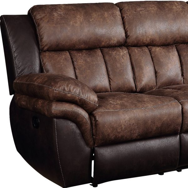 91" Espresso Microfiber Reclining Sofa With Black Legs - Image 3