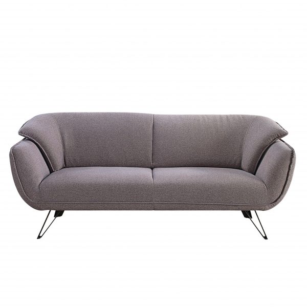 78" Gray Linen Sofa With Black Legs - Image 2