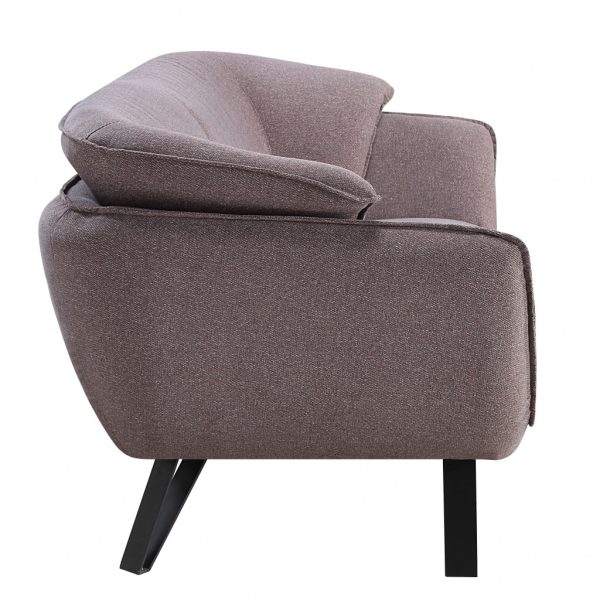 78" Gray Linen Sofa With Black Legs - Image 4