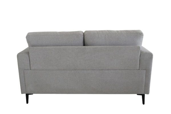 61" Light Gray And Black Linen Loveseat - Image 3