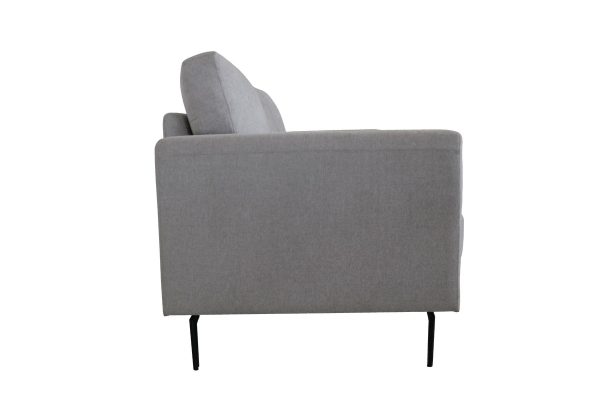 61" Light Gray And Black Linen Loveseat - Image 4