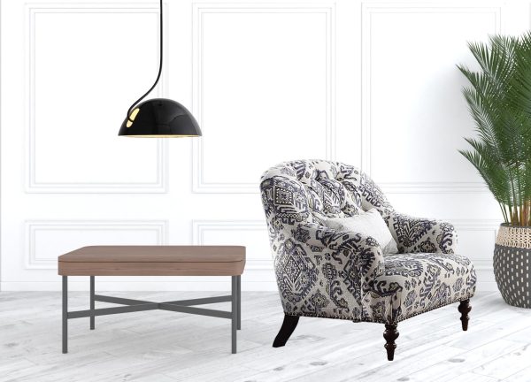 34" Black Tufted Arm Chair - Image 3