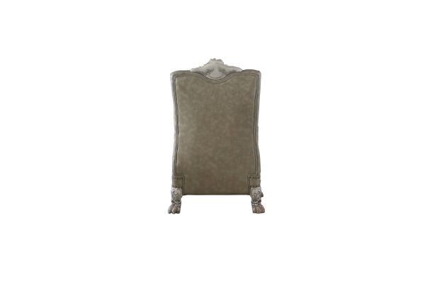 34" Bone Faux Leather Arm Chair - Image 4