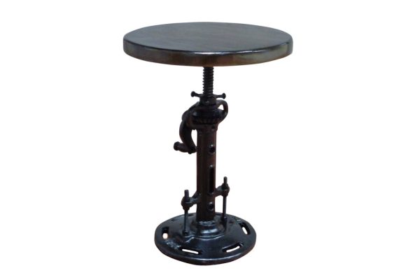Black Iron Backless Adjustable Height Bar Chair - Image 3