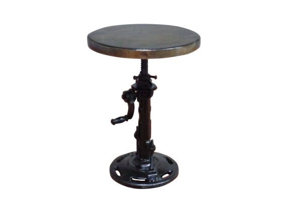Black Iron Backless Adjustable Height Bar Chair - Image 4