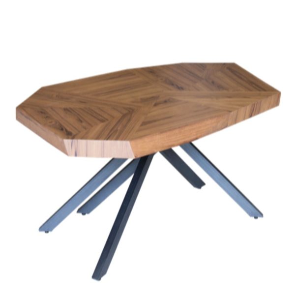 42" Brown And Black Wood And Iron Free Form Coffee Table - Image 3