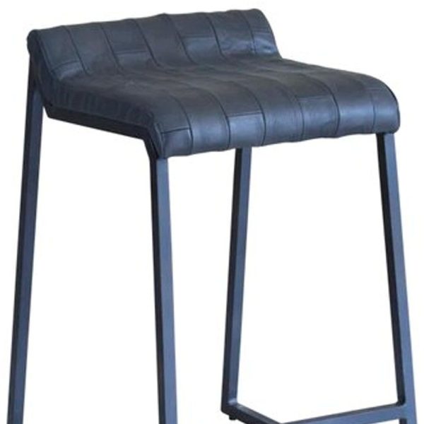 25" Gray Iron Low Back Counter Height Bar Chair - Image 4
