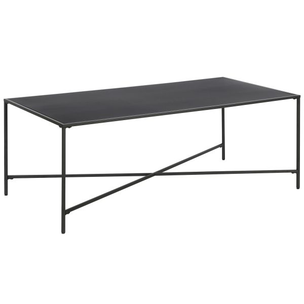 48" Black Steel Coffee Table - Image 3