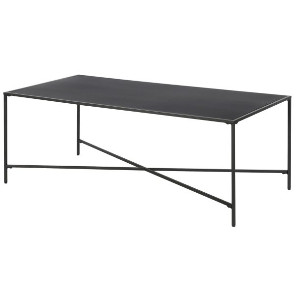 48" Black Steel Coffee Table - Image 4