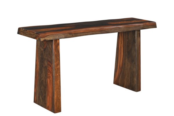 60" Dark Brown Solid Wood Frame Console Table - Image 2