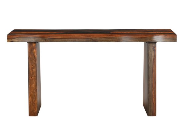 60" Dark Brown Solid Wood Frame Console Table - Image 3