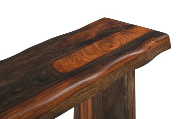 60" Dark Brown Solid Wood Frame Console Table - Image 4