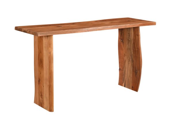 57" Chestnut Solid Wood Sled Console Table - Image 3