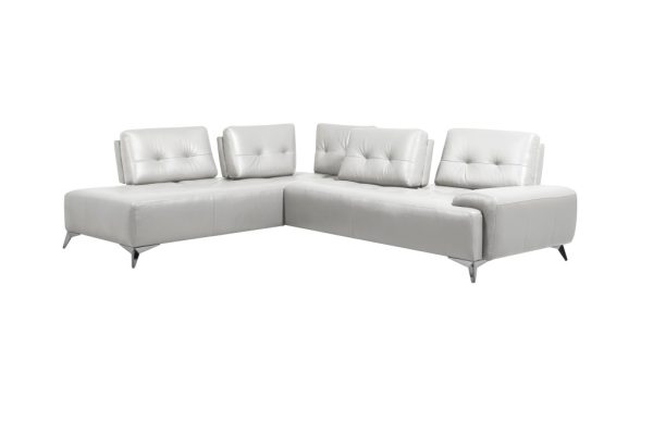 White Leather L Shaped Two Piece Seating Component - Image 2