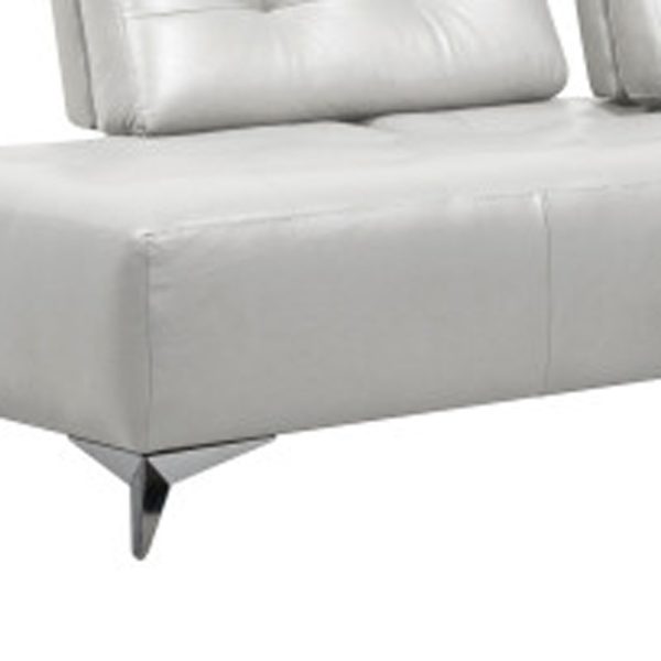 White Leather L Shaped Two Piece Seating Component - Image 3