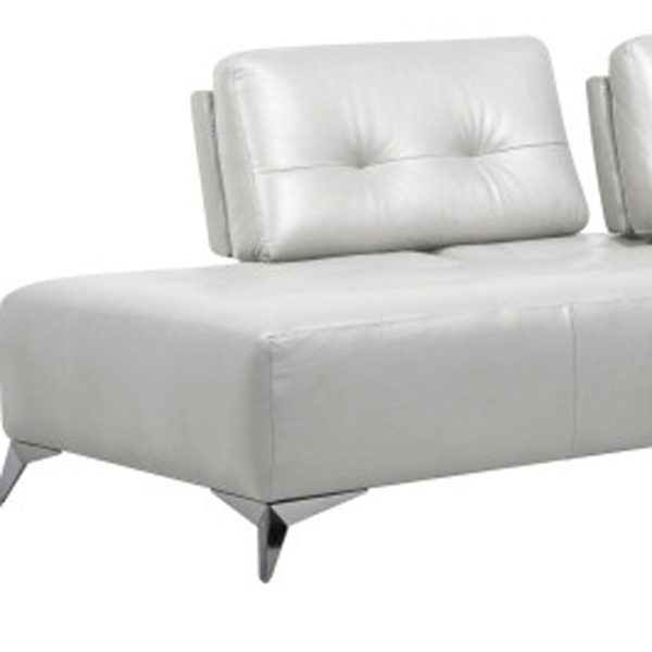 White Leather L Shaped Two Piece Seating Component - Image 4