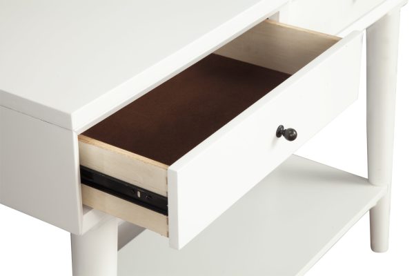 42" White Solid Wood Console Table With Shelves And Drawers - Image 4