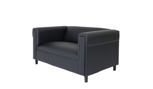 54" Black Faux Leather Loveseat - Image 3