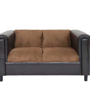 54" Brown And Black Chenille Loveseat