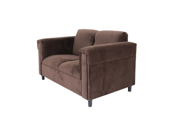 72" Dark Brown And Black Microsuede Loveseat - Image 3