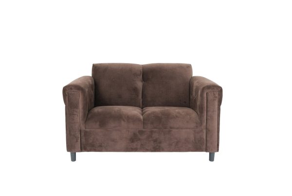 72" Dark Brown And Black Microsuede Loveseat - Image 4