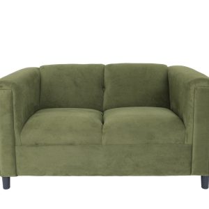 54" Green And Black Microsuede Loveseat