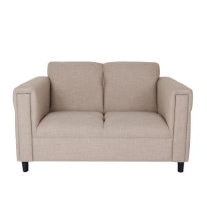 54" Deep Taupe And Black Loveseat