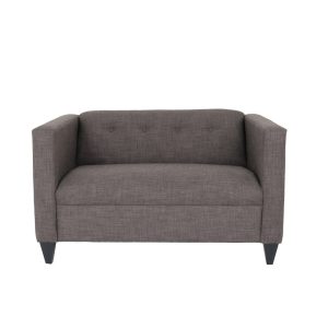 50" Charcoal And Dark Brown Loveseat