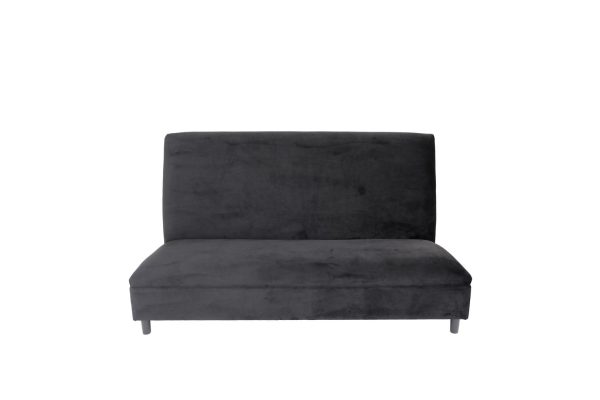 72" Black And Silver Velvet Loveseat - Image 4