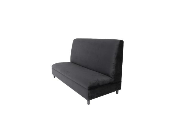 72" Black And Silver Velvet Loveseat - Image 3