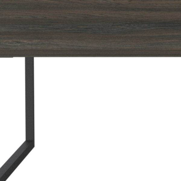 41" Espresso And Black Wood And Metal Lift Top Coffee Table With Shelf - Image 4