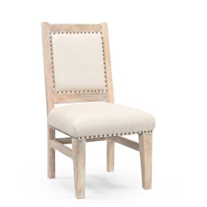 20" Beige And White Side Chair