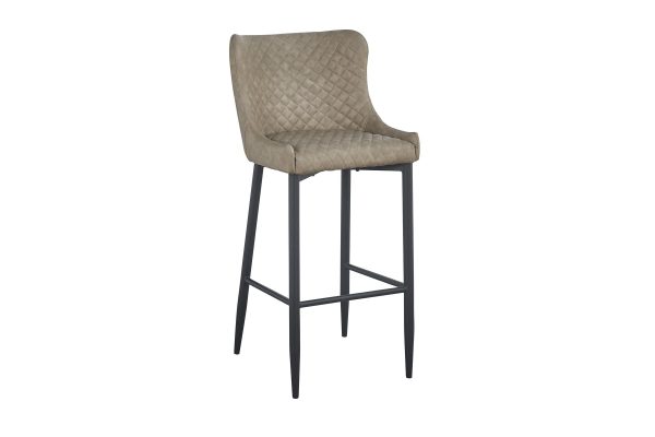 Set of Two 26" Gray and Black Faux Leather and Metal Low Back Counter Height Bar Chairs - Image 3