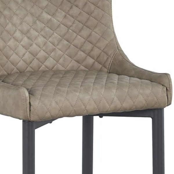 Set of Two 26" Gray and Black Faux Leather and Metal Low Back Counter Height Bar Chairs - Image 4